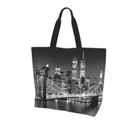 QAZWZML Borsa per la spesa da donna con stampa di piante e frutta, grande capacità, borsa a tracolla essenziale per pendolarismo e shopping, New York, Taglia unica