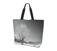 QAZWZML Borsa per la spesa da donna con stampa di uccelli in bambù, grande capacità, borsa a tracolla essenziale per pendolarismo e shopping, Albero di salice., Taglia unica