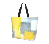 QAZWZML Borsa per la spesa da donna con stampa Londra, grande capacità, borsa a tracolla essenziale per pendolarismo e shopping, Pittura d'arte astratta grigia e gialla, Taglia unica