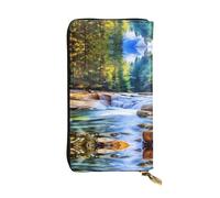 QAZWZML Borsa portamonete con montagna e lago, pochette lunga, borsa per cellulare e scomparto per carte d'identità sono adatte per viaggi e uso quotidiano