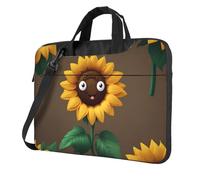 QAZWZML Borsa portatile con motivo girasole con tracolla, può essere indossata come borsa a tracolla, Nero , 14 inch