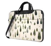 QAZWZML Borsa portatile per laptop con motivo a fiocchi di foresta con tracolla, può essere indossata come borsa a tracolla, Nero , 14 inch