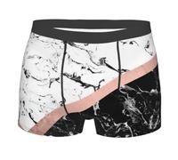 QAZWZML Boxer da uomo - Biancheria intima elasticizzata con stampa marmo bianco e nero, traspirante e aderente per l'uso quotidiano
