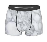 QAZWZML Boxer da uomo - Biancheria intima elasticizzata con stampa marmo nero chiaro, traspirante e aderente per l'uso quotidiano