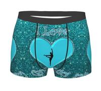 QAZWZML Boxer da uomo "I Love Gymnastica", biancheria intima elasticizzata con stampa, traspirante e aderente per l'uso quotidiano
