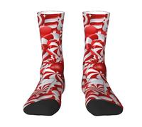 QAZWZML Calzini sportivi con stampa Candy Canes, calzini bianchi caldi a metà polpaccio, adatti per attività all'aperto., 2 Nero-2, Taglia unica