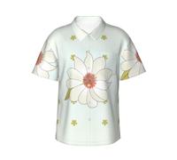 QAZWZML Camicia hawaiana da uomo con stampa a maniche corte con bottoni | Camelia In Bloom Camicia hawaiana stampata - Morbido e traspirante Tropicale Vacanze Crociere Hawaiian Party Uomo Top