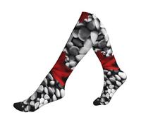 QAZWZML Canada Flag Wallpapers fantasia elastico polpaccio 1 nero calze a compressione per arrampicata, escursionismo e ciclismo, 1 nero, Taglia unica