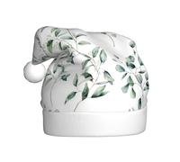 QAZWZML Cappelli decorativi natalizi stampati con ramoscello verde naturale, cappelli di Natale per adulti, forniture per feste per uomini e donne