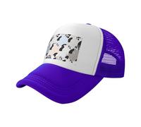 QAZWZML Cappellino da baseball nero con motivo della Cow Collection, design a rete, adatto per escursioni, pesca e uso quotidiano, Viola, Taglia unica