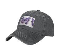 QAZWZML Cappellino da baseball nero con stampa a farfalla con pittura a olio viola, unisex, berretto da golf da corsa all'aperto regolabile