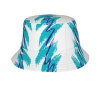 QAZWZML Cappello alla pescatora stampato con design a coppa anni '90 per adulti, cappello pieghevole in twill di poliestere, cappello da sole per escursionismo, spiaggia, pesca, ciclismo, unisex, per