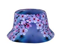 QAZWZML Cappello da pescatore per vacanze all'aperto, con stampa di fiori di ciliegio rosa, per adulti, adatto per escursionismo, spiaggia, ciclismo