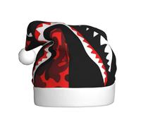 QAZWZML Cappello natalizio per adulti con squalo rosso e nero, adatto per feste di Capodanno e riunioni di famiglia