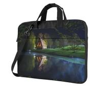 QAZWZML Chalet by the lake - Borsa a tracolla per computer portatile, adatta per viaggi e uso quotidiano, Nero , 14 inch