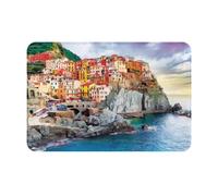 QAZWZML Cinque Terre scenario Zerbino fantasia, tappetini di benvenuto, adatto per porte d'ingresso, cortili, cucine o bagni.