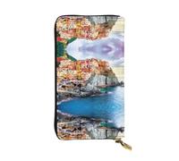 QAZWZML Cinque Terre Scenery portamonete, pochette lunga, borsa per cellulare e scomparto per carte d'identità sono adatti per viaggi e uso quotidiano