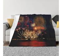 QAZWZML Coperta decorativa per divano, motivo fuochi d'artificio, calda coperta decorativa adatta per divani e letti, disponibile in 4 misure 127 x 101,6 cm