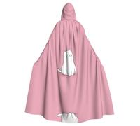 QAZWZML Cosplay Vesti come un simpatico gattino stampato mantello con cappuccio - Papillon senza cerniera oversize mantello con cappuccio in maschera