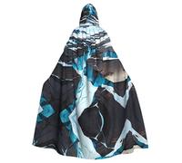 QAZWZML Cracks in the glacier - Mantello con cappuccio per Halloween, per adulti, senza cerniera, adatto per feste e cosplay