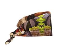 QAZWZML Cuffia da lavoro per la pulizia della cantina dei vini rossi con cinturino posteriore regolabile e fascia tergisudore, adatta sia per uomini che per donne.