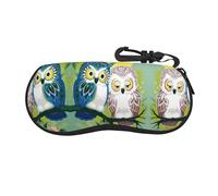 QAZWZML Custodia per occhiali sportivi softshell coppia gufo pesce persico albero stampato occhiali organizzatore serratura a chiave facile da trasportare
