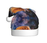 QAZWZML Divertente gatto in Spacess cappelli di Natale per adulti con stampe natalizie stampate perfette per spettacoli teatrali, feste di vacanza e molto altro ancora