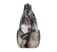 QAZWZML Due lupi borsa a tracolla per esterni, borsa a tracolla da uomo, adatta per fitness, ciclismo e viaggi quotidiani