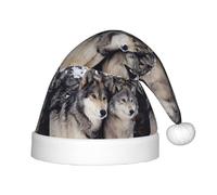 QAZWZML Due lupi fantasia, cappelli di Natale per bambini, adatti per feste di Natale e feste di Capodanno.