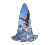 QAZWZML Eagle Soars in the Sky - Mantello con cappuccio per adolescenti, per feste, costumi da strega e feste in costume