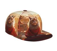 QAZWZML Elegante berretto da baseball con stampa di città proibita e gatti, unisex, durevole e resistente alle pieghe, si abbina bene con abbigliamento casual e sportivo, nero