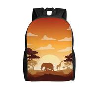 QAZWZML Elephant and Giraffe in The Sunset stampa grandi zaini per laptop da uomo e donna con scomparti, zaini da viaggio impermeabili, borse Oxford resistenti