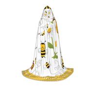 QAZWZML Flying Bees Daisy Honey - Mantello con cappuccio per adolescenti, per feste, costumi da strega e feste in costume