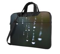 QAZWZML Gocce d'acqua Borsa portatile per laptop con tracolla, può essere indossata come borsa a tracolla, Nero , 15.6 inch