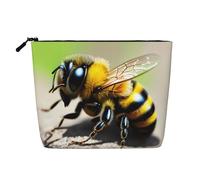QAZWZML Graziosa borsa cosmetica stampata con piccola ape, borsa da toilette da donna, adatta per viaggi di piacere e conservazione quotidiana.