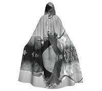 QAZWZML Halloween adulto mantello con cappuccio animale mucca immagine stampata vacanza mantello con cappuccio adatto per costumi di vacanza e costumi di carattere