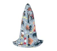 QAZWZML Hot Dogs e Lemonade - Mantello con cappuccio per adolescenti, per feste in vacanza, costumi da strega e feste in costume