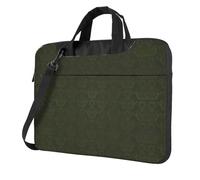 QAZWZML Hunter - Borsa a tracolla per computer portatile, motivo floreale con petali verdi, adatta per viaggi e uso quotidiano, Nero , 15.6 inch