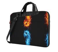 QAZWZML Ice and Fire Boxing - Borsa portatile per laptop con tracolla, può essere indossata come borsa a tracolla, Nero , 13 inch