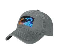 QAZWZML Ice and Fire Dragons, berretto da baseball regolabile, con visiera curva, adatto per spiaggia e viaggi, grigio, Taglia unica