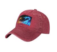 QAZWZML Ice and Fire Dragons, berretto da baseball regolabile, con visiera curva, adatto per spiaggia e viaggi, Rosso, Taglia unica