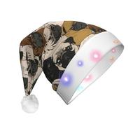 QAZWZML Imagen De Pug Cappello natalizio per adulti stampato, cappello decorativo illuminato, perfetto per feste o celebrazioni di Capodanno.