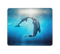 QAZWZML Kiss Dolphin Tale Pattern stampato Desktop Mouse Pad Desktop Gaming Mouse Pad Adatto per ufficio e gioco 21,1 x 26,2 cm