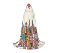 QAZWZML L Austin Texas - Mantella con cappuccio stampata, per feste e feste, cosplay