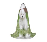 QAZWZML L Bichon Frise Dog - Mantella con cappuccio stampata per feste, feste e cosplay, con cappuccio