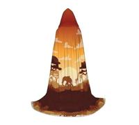 QAZWZML L Elephant and Giraffe in The Sunset - Mantella con cappuccio stampata, per feste e feste, cosplay