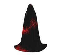 QAZWZML L Explosion Burst rosso nero stampato mantello con cappuccio, Halloween Stage Performance, Cosplay Retro Giacca con cappuccio