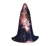 QAZWZML L Explosion Firework stampato mantello con cappuccio, Halloween Stage Performance, Cosplay Retro Giacca con cappuccio
