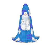 QAZWZML L White Bear Family - Mantello con cappuccio stampato, per feste e feste, cosplay