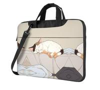 QAZWZML La pigrizia del gatto Borsa portatile per laptop con tracolla, può essere indossata come borsa a tracolla, Nero , 13 inch